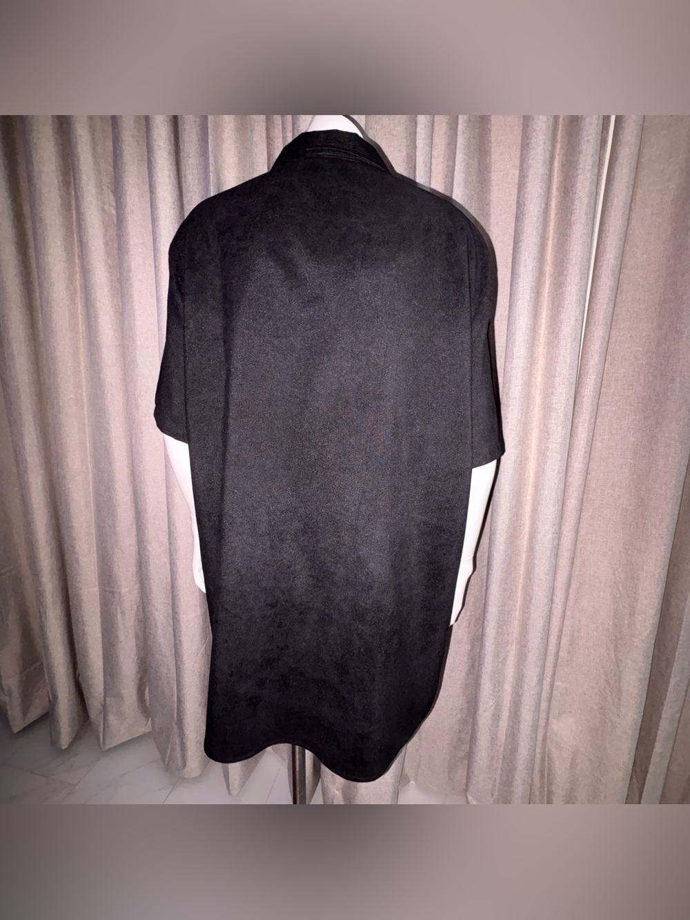 Men's Two-Tone CORDUROY Short Sleeve Button-Up Shirt - Black & Tan SZ XXL - Picture 3 of 7